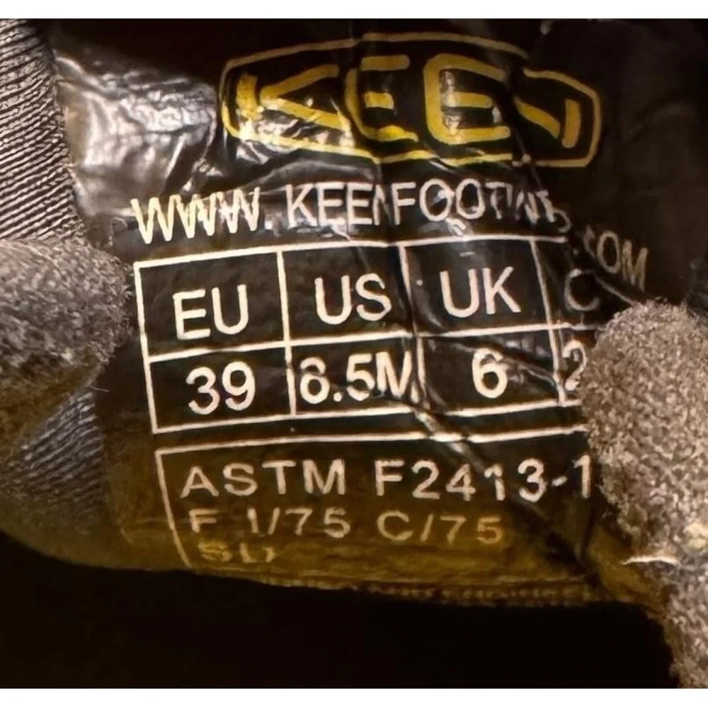 Keen Utility Flint Low Shoes Mens Size‎ 6.5 Steel Toe Gray Black Work ASTM